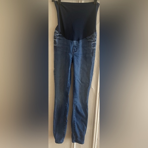 MOTHER BRAND MATERNITY JEANS 25 HIGH WAISTED LOOKER ANKLE IN “WATCH ME” - Picture 3 of 6